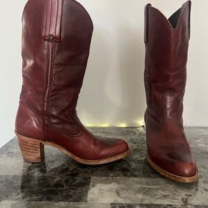 70’s Vintage Dexter Oxblood Leather Cowboy Boots Women’s Size 8